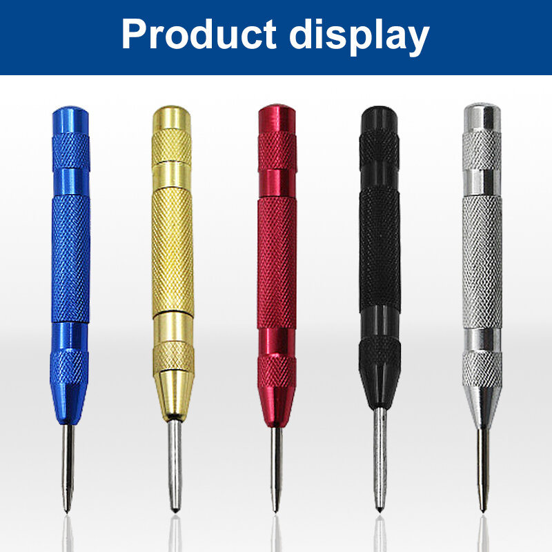 Automatic Center Punch Impact Spring Loaded Adjustable Tension Drilling Marking Tool for Metal/Glass/Wood