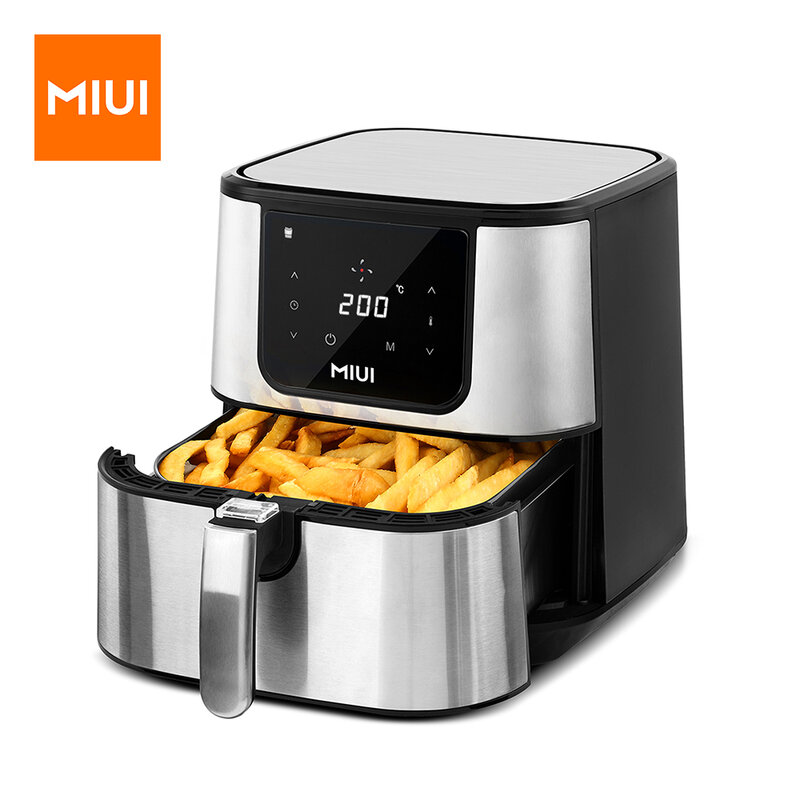 MIUI 6L Air Friteuse 1600-1800W, Kein Öl Elektrische Friteuse mit Kombination korb, intelligente Touchscreen Ofen für Ganze Chicken2022