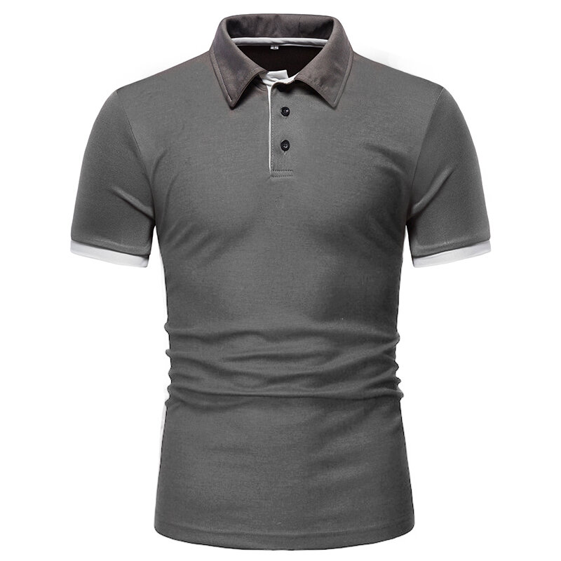 Летняя мужская рубашка-поло в простом стиле с коротким рукавом, Тонкий Топ