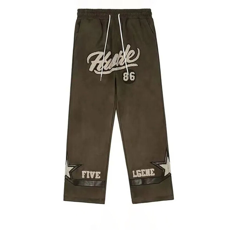 2023 New Trendy Brand Fashion Straight Mopping pantaloni da uomo Street Hip-hop Graffiti pantaloni a gamba larga pantaloni Casual High Street