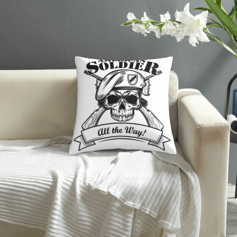 スカルプリントスロークッションカバー正方形自由奔放に生きる枕ケースハロウィーンの装飾