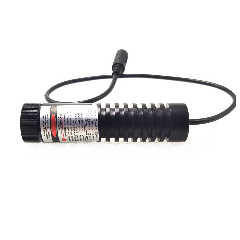 Adjustable Focus Pure Blue Laser Diode Module 445nm 450nm 1500mw 1.5W 22x90mm Dot Spot with 12V Adapter