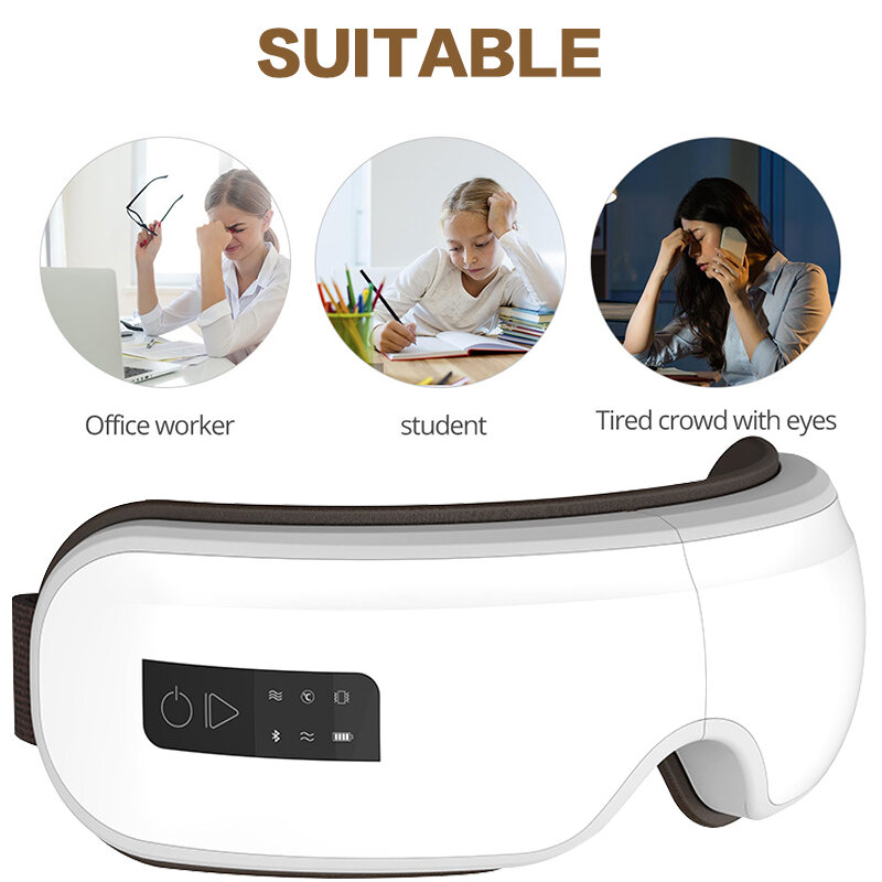 Youpin masażer do oczu inteligentna poduszka powietrzna wibracje pielęgnacja oczu Instrument gorący kompres Bluetooth masaż oczu okulary zmęczenie etui