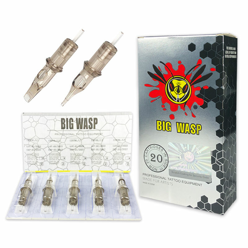 BIGWASP 1205M1 Tattoo Needle Cartridges #12 (0.35mm) Magnums (5M1) for Tattoo Machines & Grips 20Pcs