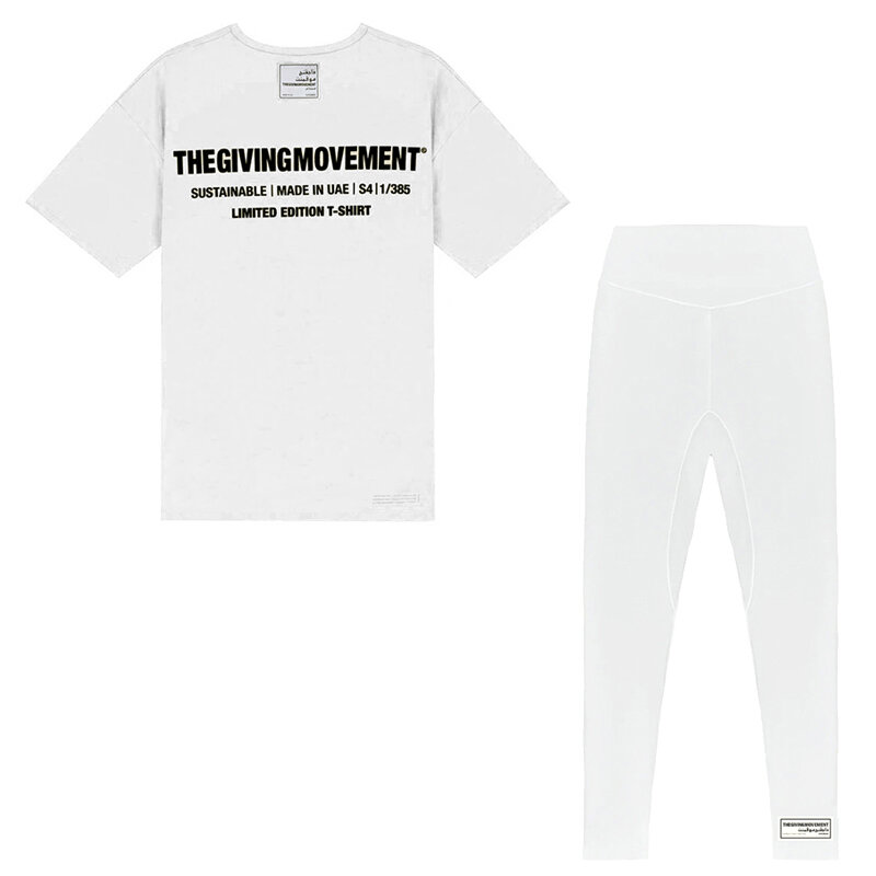 Tgm activewear ternos de manga curta tshirts oversized camisetas e leggings calças de yoga feminino conjuntos de duas peças roupa de corrida de treino
