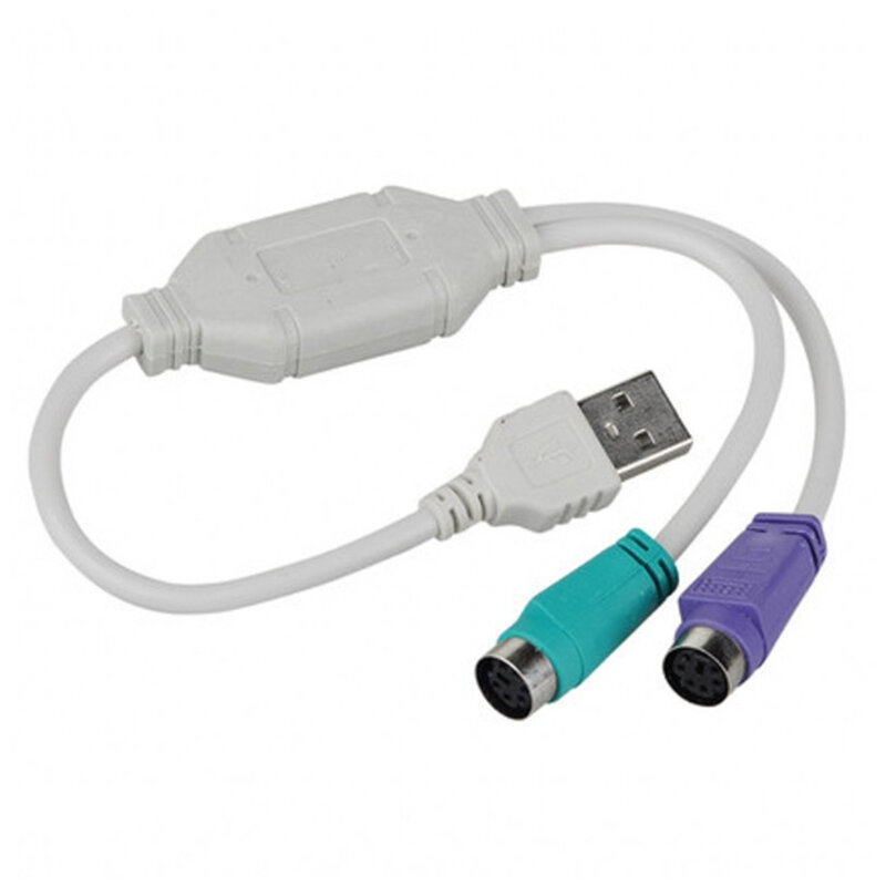 Переходник USB (штекер)/PS/2 (разъем), Для подключения клавиатуры, 1 шт.