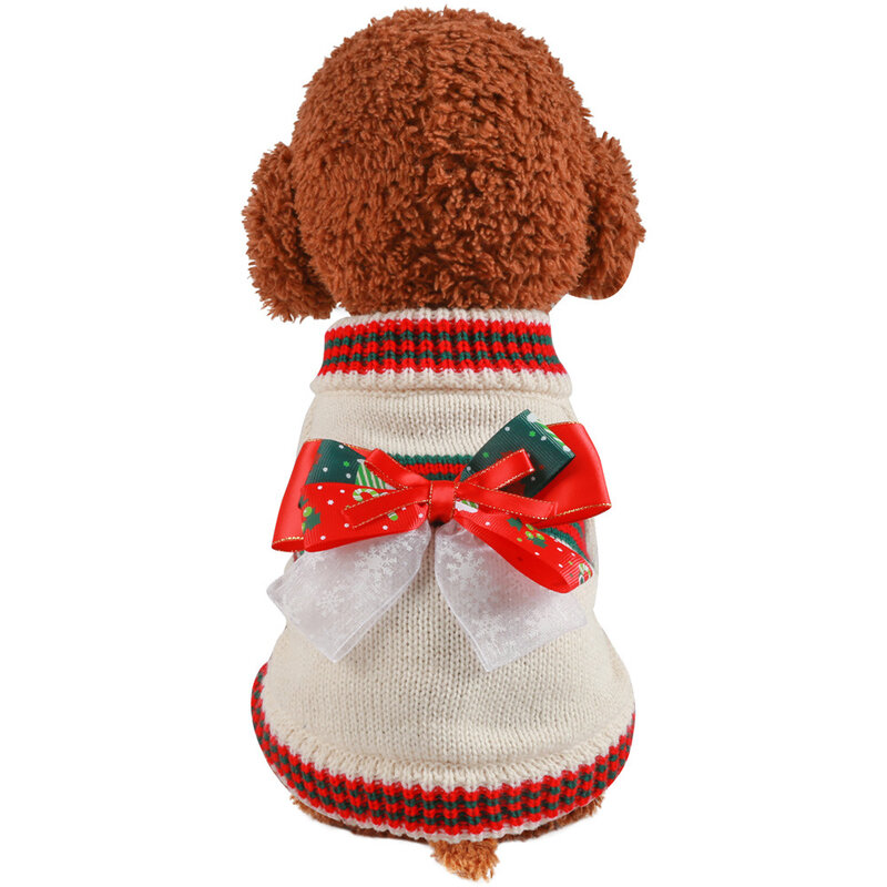 Otoño e Invierno nueva ropa para mascotas perro gato cálido suéter cálido Navidad Año Nuevo celebración navidad feliz suéter