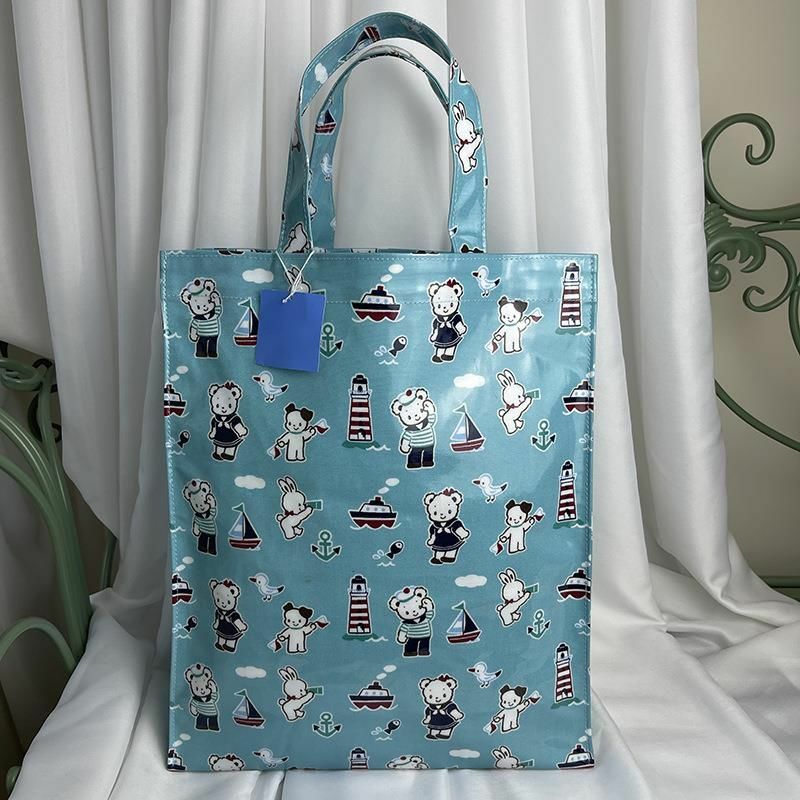 Многоразовая женская сумка-шоппер, водонепроницаемый Пляжный саквояж с принтом, модный вместительный экологичный мешок на плечо из ПВХ