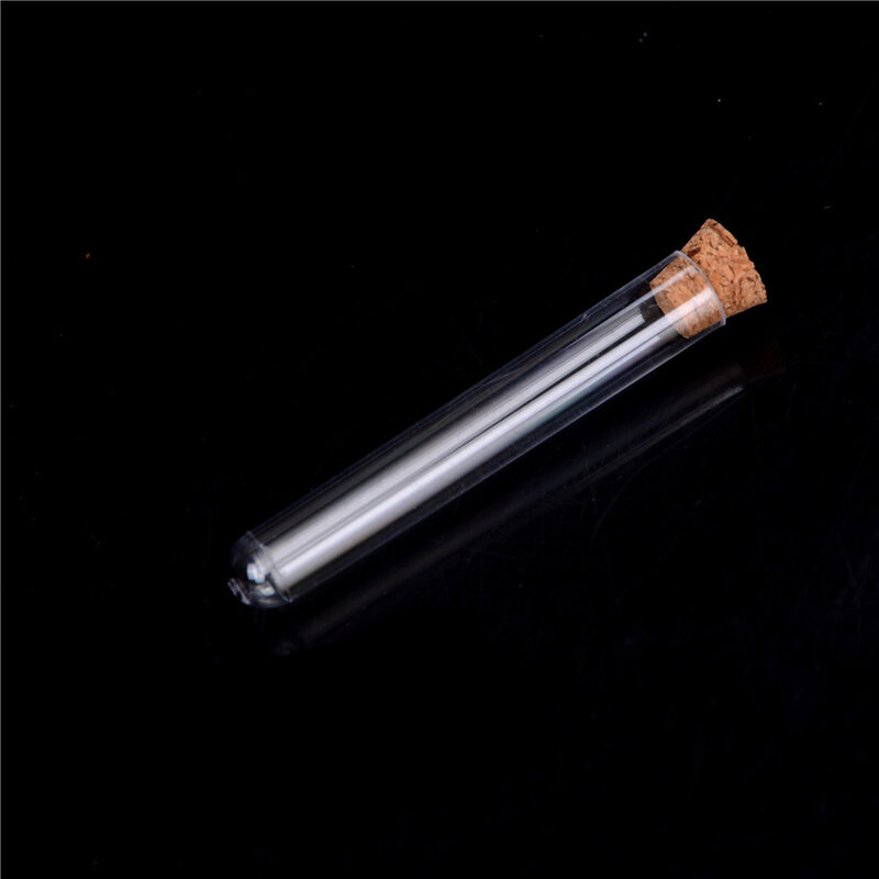 10Pcs/lot Plastic Test Tube With Cork Vial Sample Container Bottle 12x75mm
