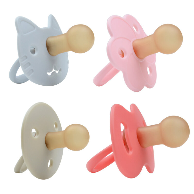 Infant silicone pacifier round head flat head pacifier children's pacifier 0-6 months baby Feeding Nipple related products