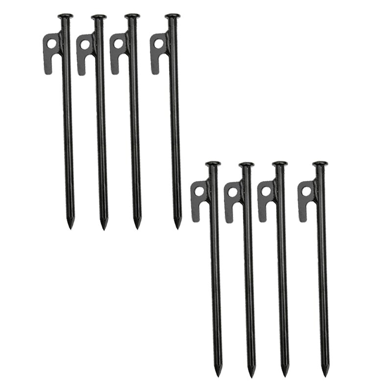 Tent Pile Heavy Duty 12 Inch Steel Tent Pegs For Camping Unbreakable And Inflexible, 8 Pack