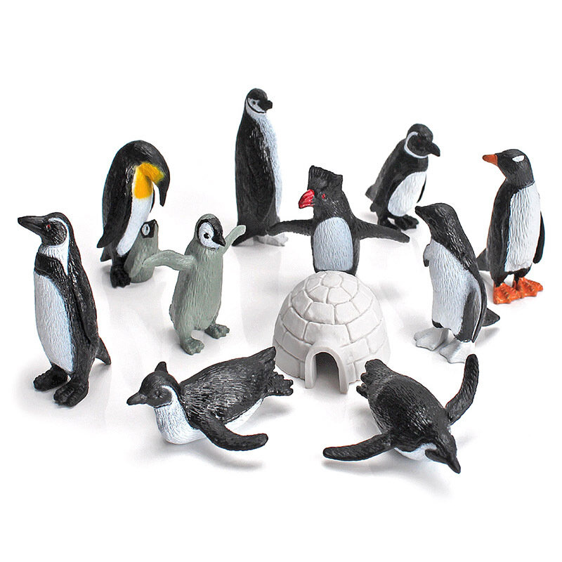 Figurines d'animaux de Simulation antartic, pingouin, ours polaire, renne, ZOO, jouet éducatif Miniature en PVC pour enfants