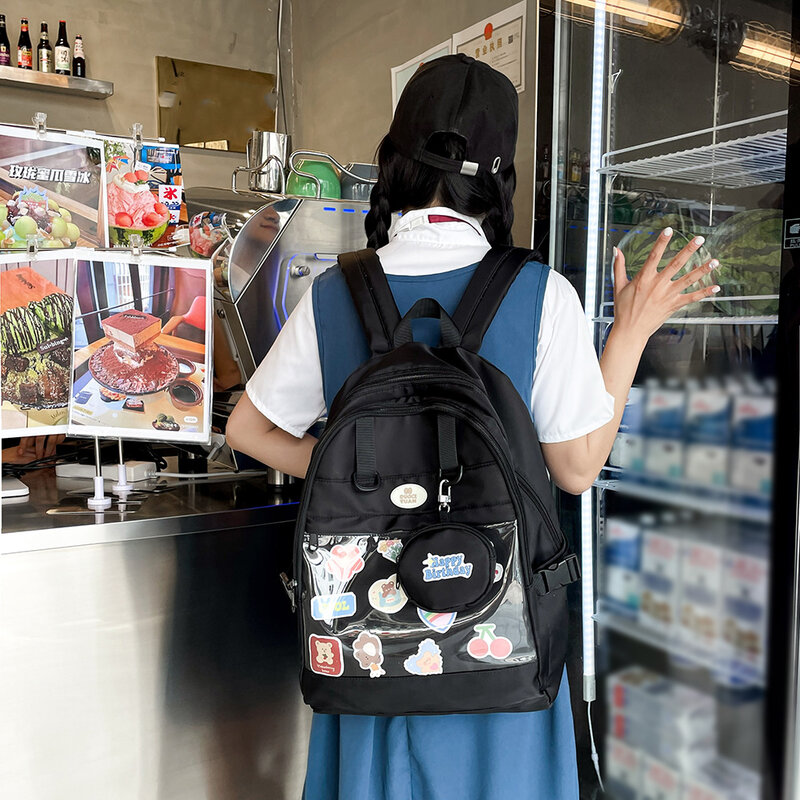 น่ารักแฟชั่นผู้หญิงกระเป๋าเป้สะพายหลังไนลอนหญิงญี่ปุ่นวิทยาลัยกระเป๋าเป้สะพายหลัง Kawaii สา...