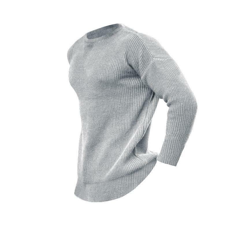 Новинка, модный мужской повседневный приталенный базовый вязаный свитер с длинным рукавом, пуловер, высококачественные осенне-зимние топы