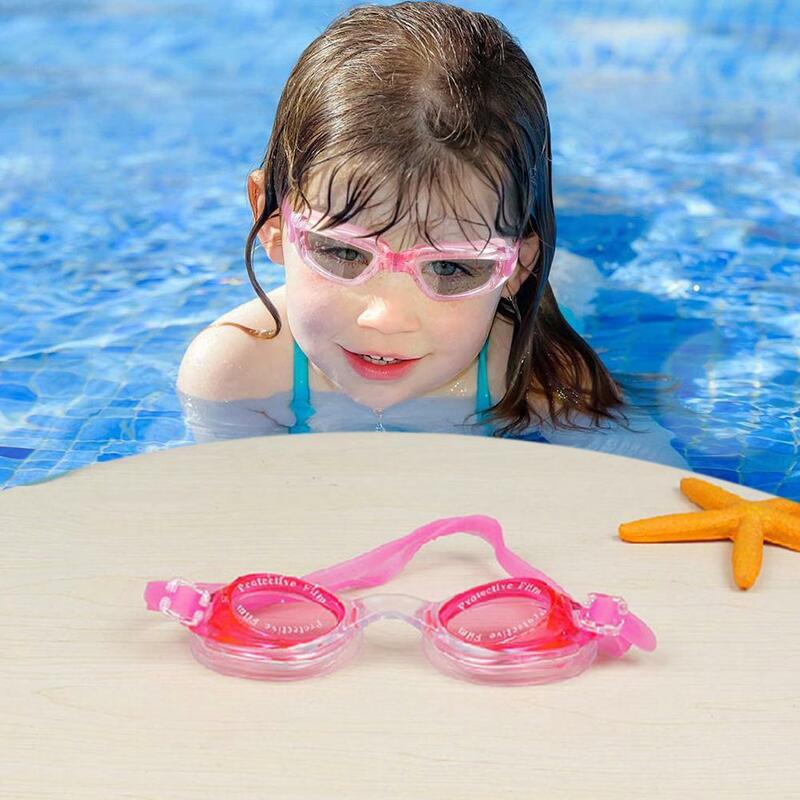 Lunettes de natation HD, étanches, Anti-buée, en PVC, avec bouchons d'oreilles, pour garçons et filles, 1 ensemble