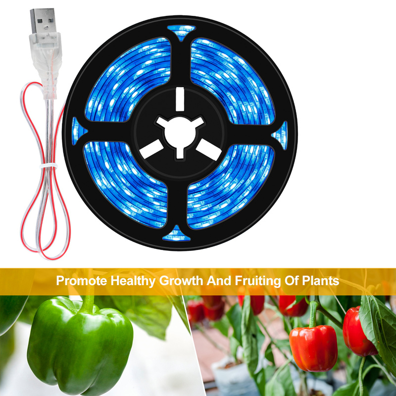 Lampe horticole de croissance pour plantes, USB 5V, 0.5M/1M/2M/3M, éclairage étanche à spectre complet pour culture de fleurs et légumes