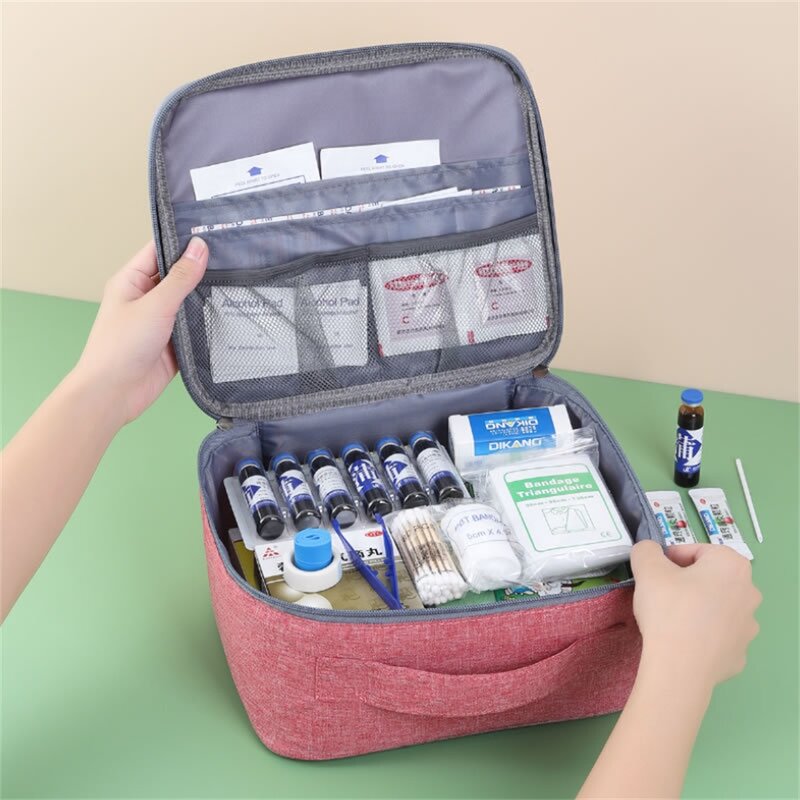 Início Kit de Primeiros Socorros Grande Capacidade Vazio Medicina Storage Bag, Portátil Travel Medicine Box, Survival Bag, Saco de Emergência, 1-10Pcs