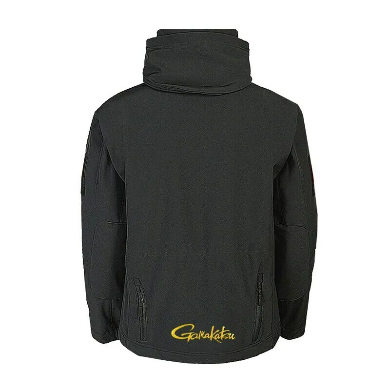 Gamakatsu-Conjunto de chaqueta de pesca impermeable para hombre, ropa de pesca cálida, abrigo de nieve, rompevientos de montaña, chubasquero con capucha, Invierno