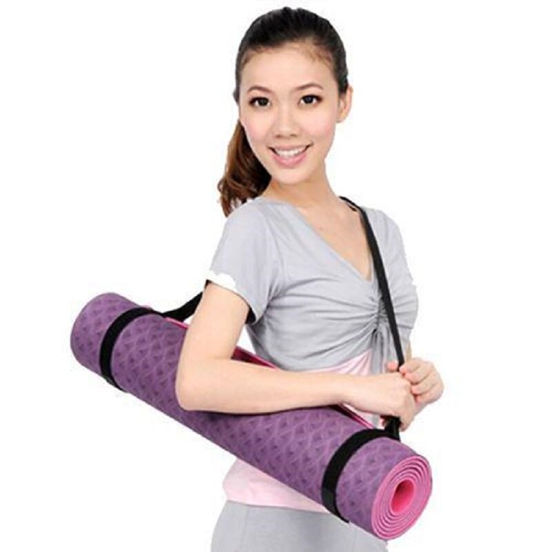 Karpet Yoga 66Cm Tali Bahu Pembawa Sabuk Tali Selempang Dapat Disesuaikan Perlengkapan Kebugaran Sabuk Yoga Latihan Peregangan Tali Olahraga Nyaman