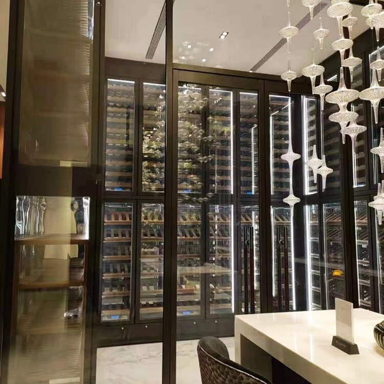 Champagne geladeira ouro armário de vinho de aço inoxidável pode personalizado adega de vinho