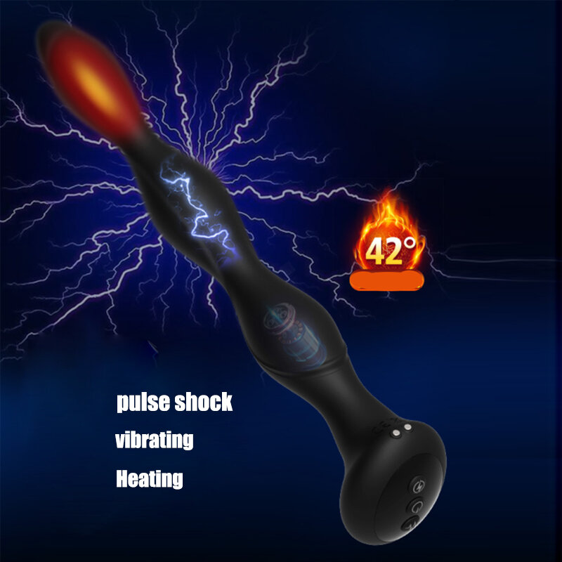 Pulse Shock Heating Vibrator Anal Plug Prostate Massager Sexual Toy Vibrators Masturbator Anal Bead Unisex Erotic Butt  Sex Toys