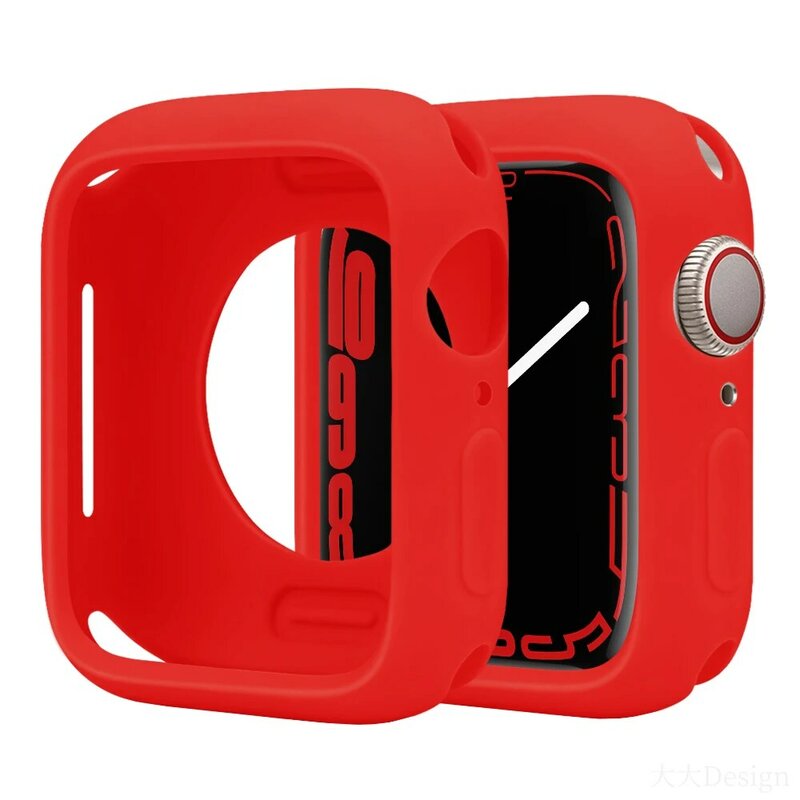 Case Voor Apple Horloge Serie 7/6/5/4/3/Se/2 Zachte Siliconen cover Case Voor Iwatch Slim Tpu Bumper Protector 38Mm 40 41Mm 42 44 45Mm
