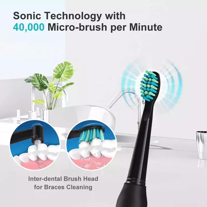 2022 Fairywill FW507 Sonic Electric Toothbrushes for Adults Kids 5 Modes Smart Timer Rechargeable 8 Super Whitening Toothbrush H