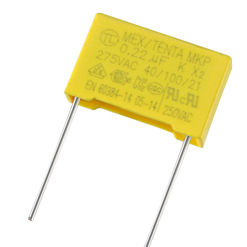 2x Safety capacitor MKP X2 0.22uF 224K AC 275V 15mm
