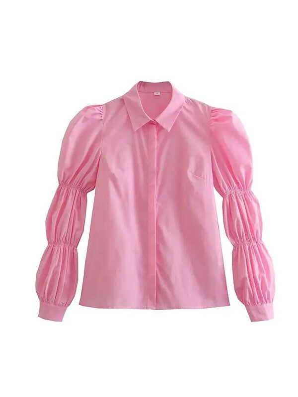 Женская рубашка с длинным рукавом Nlzgmsj, милая универсальная блузка со складками в стиле Харадзюку, 2023