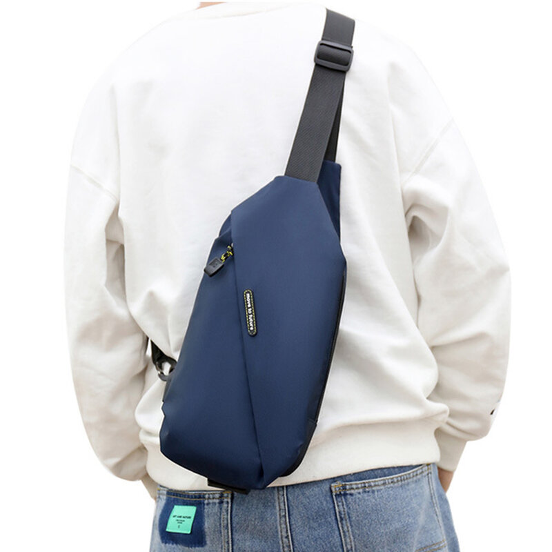 กระเป๋าคาดอกกระเป๋าสำหรับชาย USB ชาร์จกระเป๋า Port Crossbody Man Sport Hip Bum กระเป๋าป้องกันการโจรกรรมกันน้ำสล...
