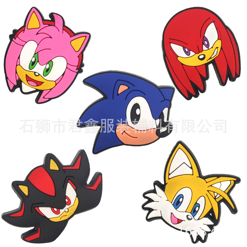 33 stile Sonic The Hedgehog Cartoon PVC Schuh Schnalle Einzigen Verkauf Großhandel Dekorationen Charms DIY Hausschuhe Zubehör Souvenir