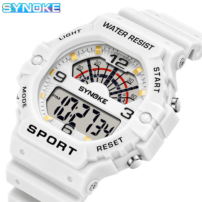 SYNOKE 브랜드 밀리터리 워치, 남성용 디지털 스포츠 시계, 방수 전자 손목시계, 남성 여성 2023