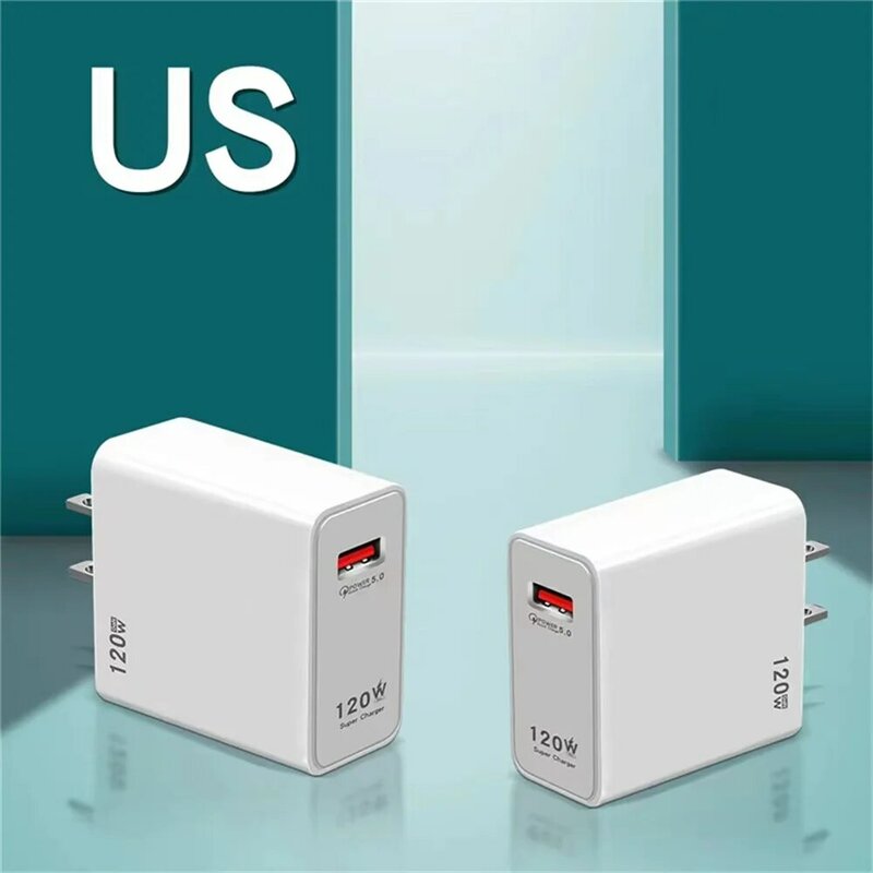 Tête de charge USB Super Flash, Charge rapide, Prise rapide, Royaume-Uni, Voyage, Spécifications multiples disponibles, 62g, 120W