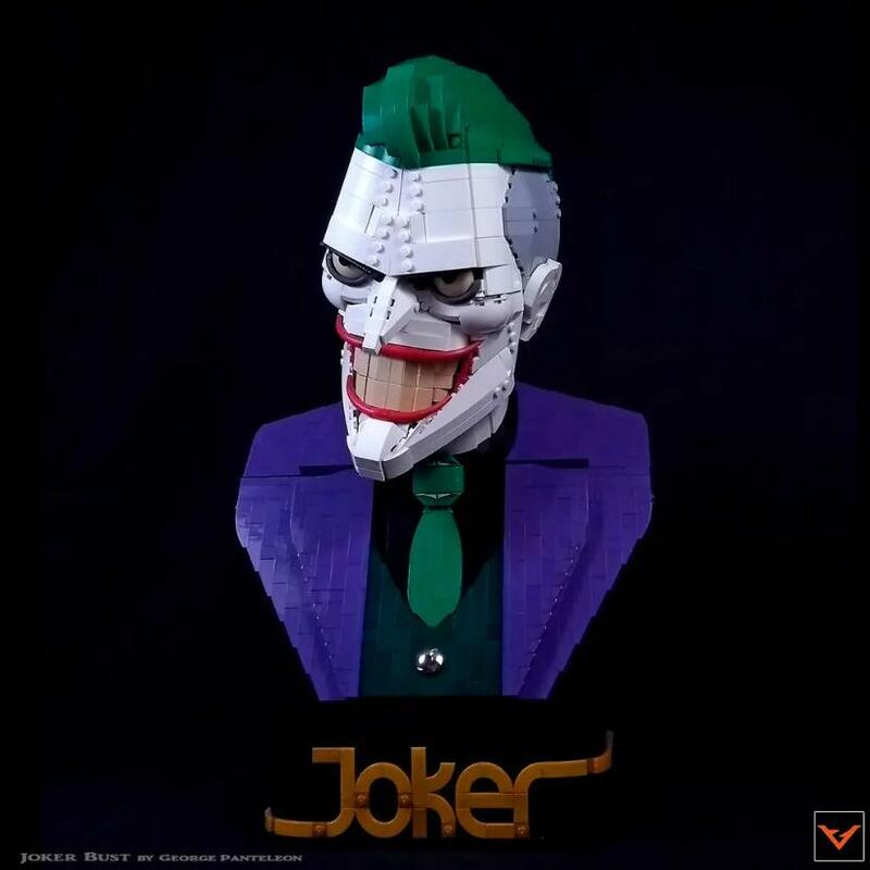 MOC Joker Bust Cowl Figures Super Hero Figurine Building Block Brick Toy Gift