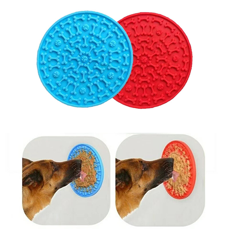 Silikonowe lizanie pad Pet Dog Lick Pad kąpiel masło orzechowe powolnego jedzenia lizanie podajnik koty Lickmat karmienie pies lizać Mat