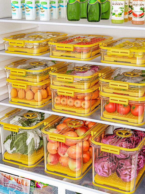 JOYBOS Kühlschrank Obst & Gemüse Lebensmittel Lagerung Box Lebensmittel Grade Spezielle Frische-halten Versiegelt Box Küche Organizer Box