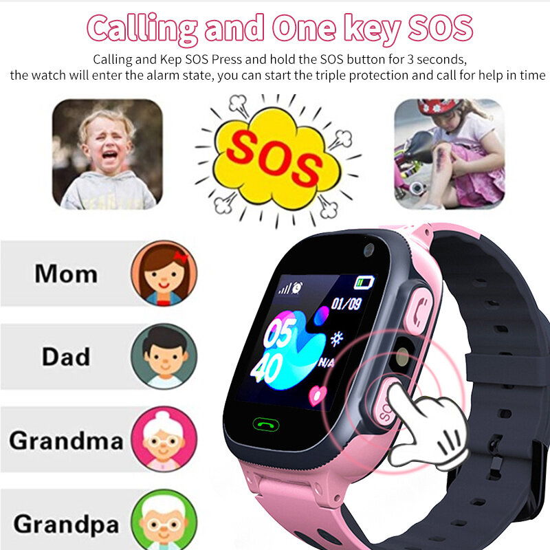 Новинка, детские часы Xiaomi, Детские Смарт-часы для звонков, Детские Водонепроницаемые Смарт-часы с кнопкой SOS, часы с SIM-картой, трекер местопо...
