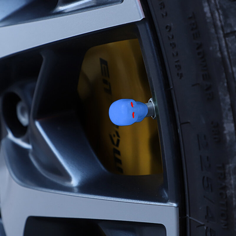 Glow-in-the-dark Valve Cap Car Valve Stem Covers Glow In The Dark Skull Fluorescent Valve Caps Tire Air Caps Cover For Cars