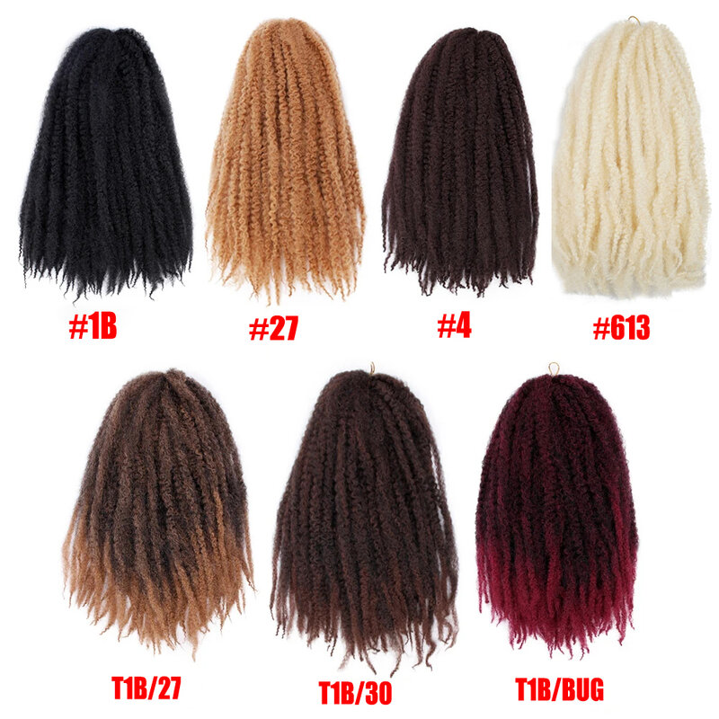Marley Hair-Curly Crochet cabelo para torções, Cuay Marley, Twist cabelo para torções, Springy Afro, Kinky, Crochet cabelo, Faux Locs, 18 ", #2