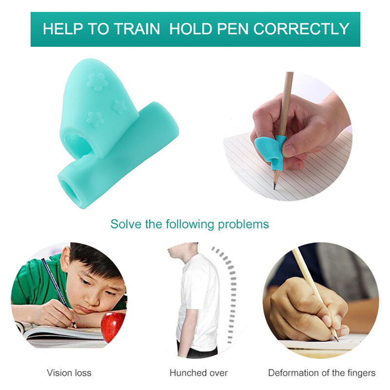 2 lápices de colores aleatorios con mango para mano derecha, ayuda a los niños a aprender a sostener la pluma y escribir, corrección de postura, se adapta a lápiz suave