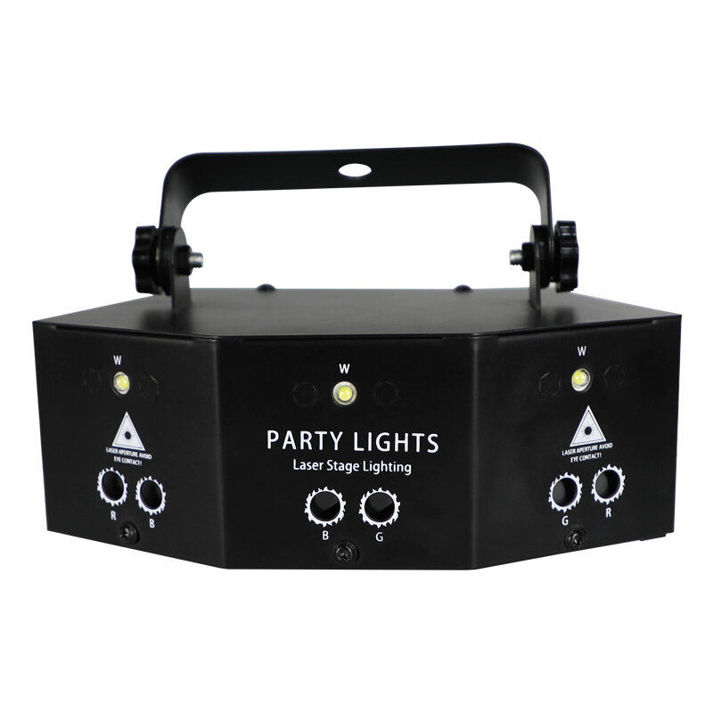 BUQU led discoteca luz laser dmx mini 9 olhos rgbw efeito de iluminação palco para dj clube bar decoração luzes festa lâmpada do projetor