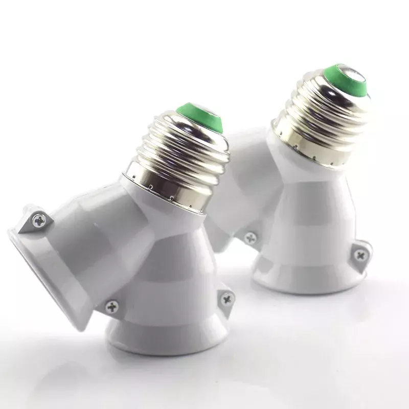 1PCS 1 E27 to 2 E27 splitter Lamp Bulb base Adapter Converter 2E27 265V 2A LED Y Shape Socket Light Holder Conversion socket
