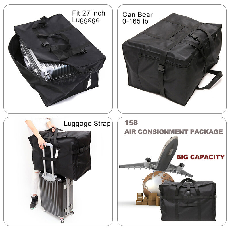 80/100/106/197L حقائب كبيرة جدا من القماش الخشن حقيبة تخزين قابلة للطي حقيبة سفر للتخييم/صناديق متحركة/خيمة