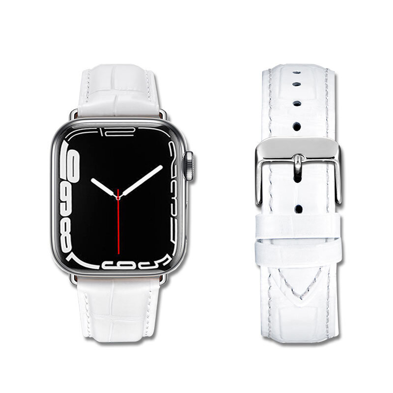 สายหนังแท้สำหรับ Apple นาฬิกา7 Band 45มม.41มม.42มม.38มม.44มม.40มม.สร้อยข้อมือเข็มขัด Correa IWatch Series 7 6 4 5