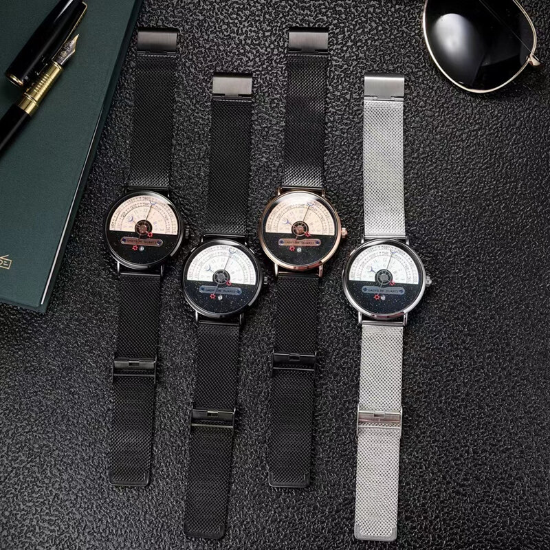 นาฬิกาผู้ชายแบรนด์ DOM กันน้ำที่ไม่ซ้ำกัน Moon Star Hands Concept แฟชั่นบุคลิกภาพนักเรียนชายนาฬิกาข้อมือค...