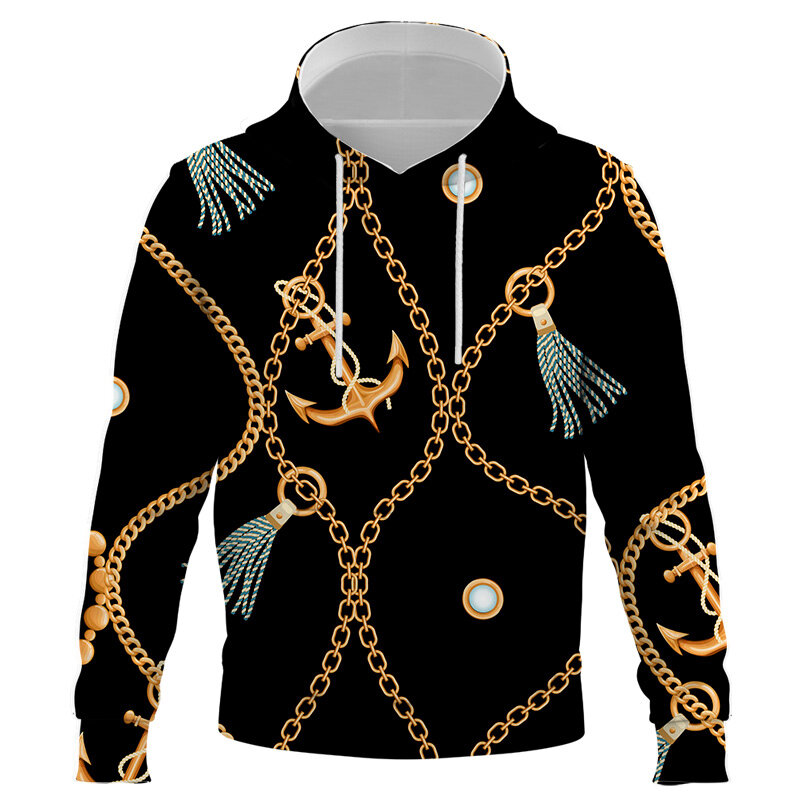 Corrente de ouro/padrão animal 3d impresso hoodie masculino e feminino marca de moda hoodie outono inverno roupas esportivas topos crianças pullovers