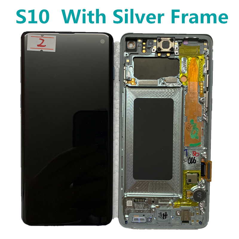Écran tactile LCD Super AMOLED d'origine avec cadre pour Samsung, de la gamme Galaxy S10 G973F, S10+ G975F et S10 Plus G975U