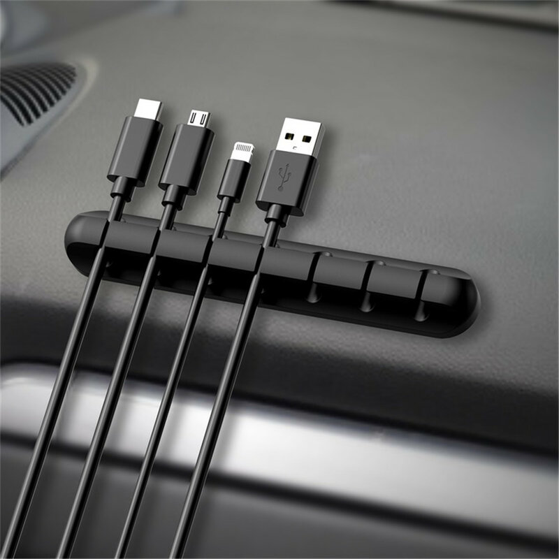 Silicone Cable Organizer USB Earphone Clip Charger Wire Data Line Holder Cable Organizer Cord Clip Office Desk Accessories