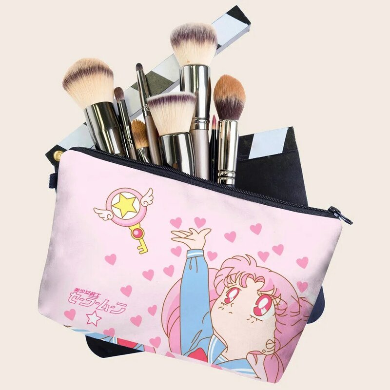 Novo japonês anime sailor moon menina kawaii compõem bolsa de viagem sacos de armazenamento de higiene pessoal das mulheres dos desenhos animados bonito caso cosmético saco