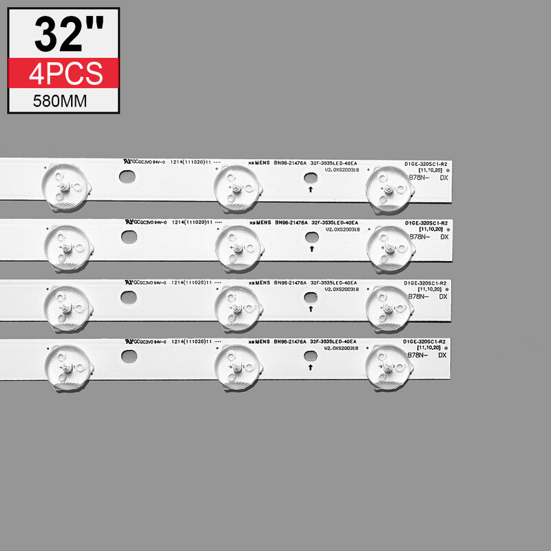 D1GE-320SC1-R3 de 32 "para SAMSUNG, 32F-3535LED-40EA, BN96-24146A, 580mm, UE32EH5300 K, UE32EH5007K, LTJ320HN07-V